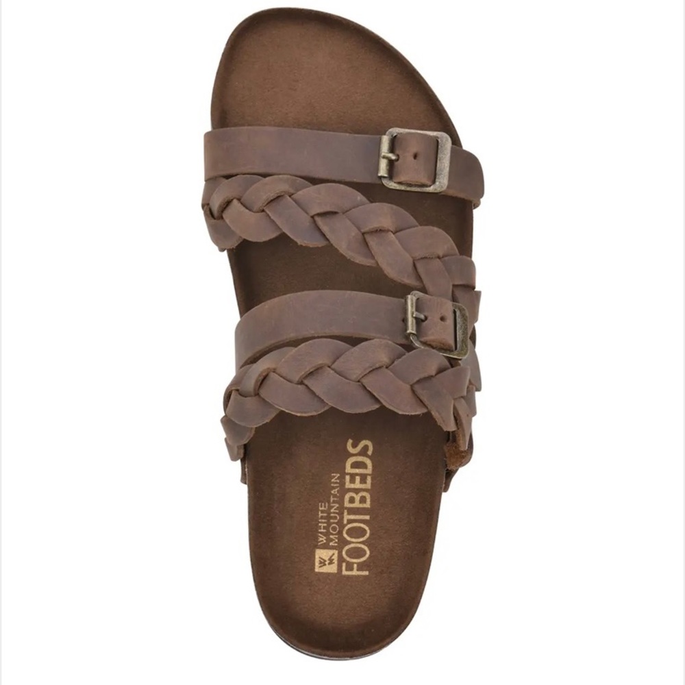 NIB White Mountain Holland Leather Footbed Sandals Size 10